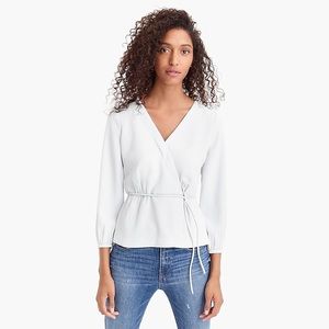 J. Crew Drapey Crepe Faux-Wrap Top